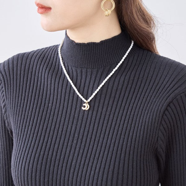 ワンピース ドッキング リブニット ふくれジャガード 異素材切替 すっきり 秋冬 M L