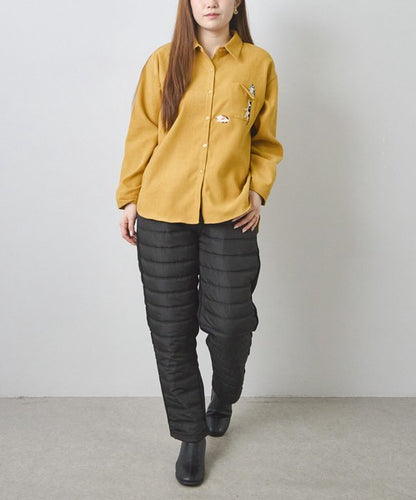 パンツ 中綿 キルティング 裏起毛 暖か 防寒 ウエストゴム 体型カバー 秋 冬 M-L LL