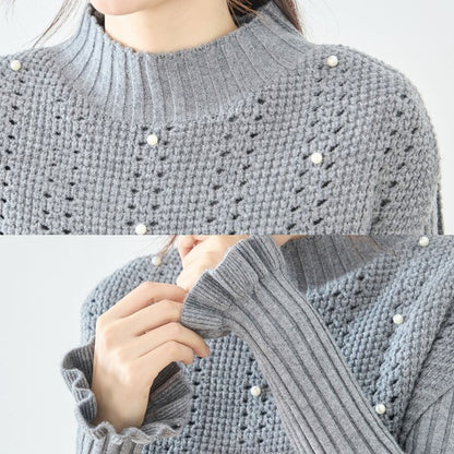 ワンピース ベスト セットアップ ニット 無地 ゆったり 体型カバー 秋 冬 M L