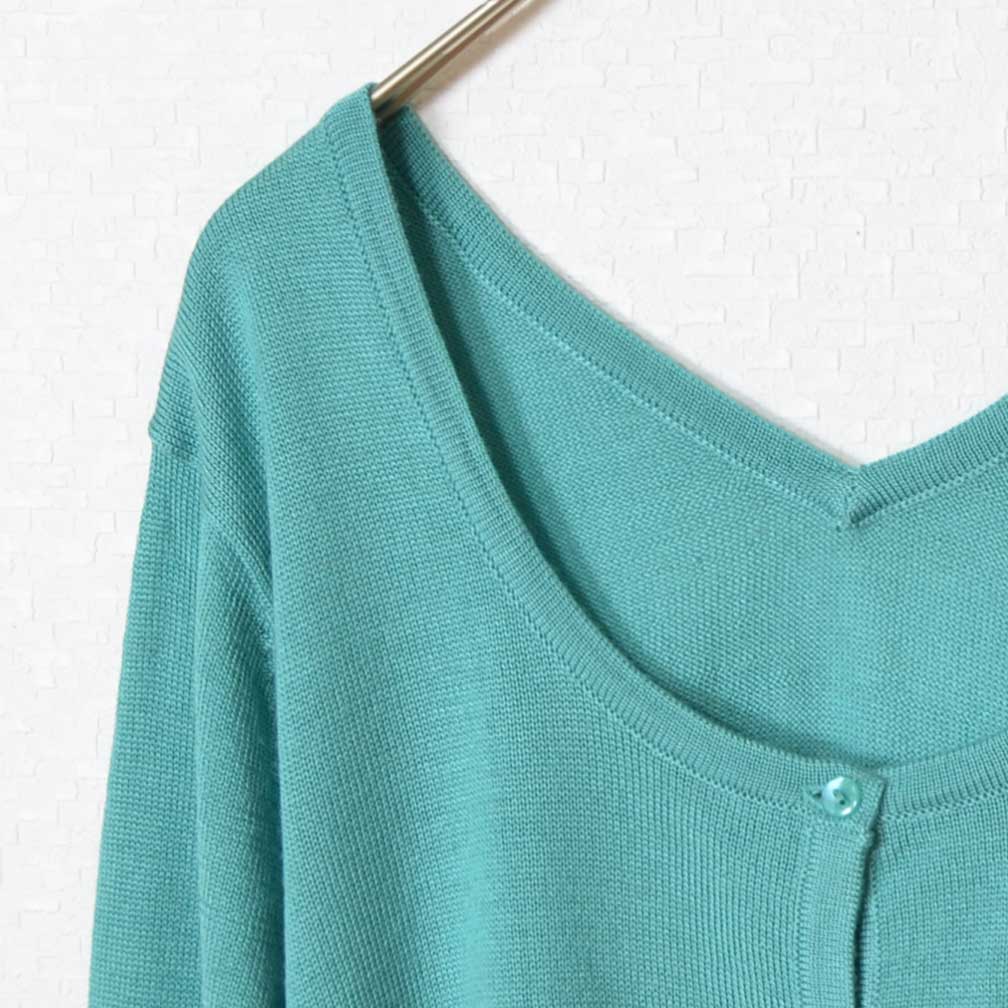 【SALE】リボン ブローチ付 ロング カーディガン ゆったり 体型カバー 羽織り 秋 冬 M