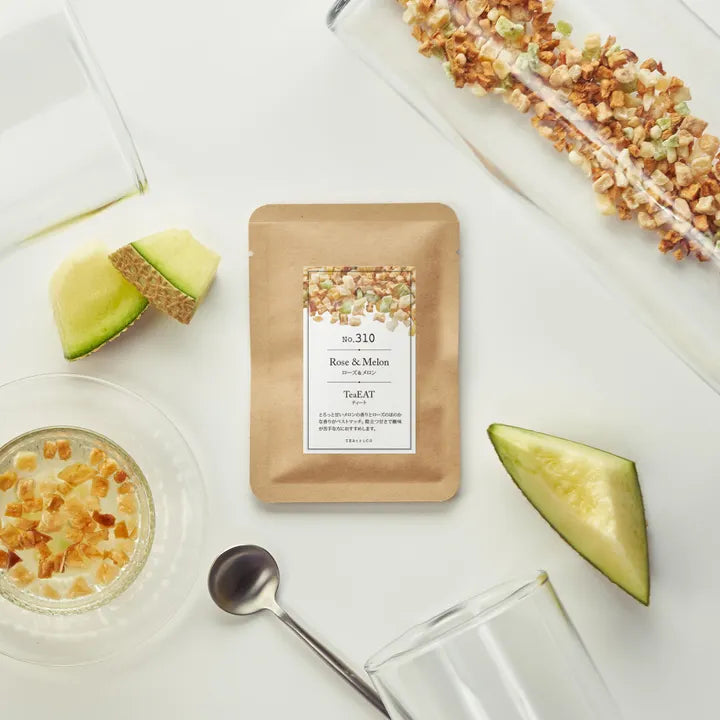 【10g／50g／200g】食べられるフルーツティー｜TeaEAT／TEAtriCO No.310 ローズ＆メロン｜ドライフルーツティー／ローズ＆メロン／カフェインレス