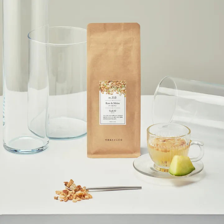 【10g／50g／200g】食べられるフルーツティー｜TeaEAT／TEAtriCO No.310 ローズ＆メロン｜ドライフルーツティー／ローズ＆メロン／カフェインレス