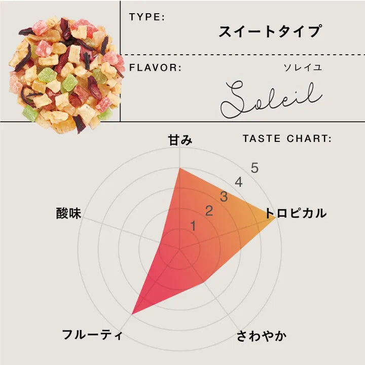 【10g／50g／200g】食べられるフルーツティー｜TeaEAT／TEAtriCO No.316 ソレイユ｜ドライフルーツティー／マンゴー／カフェインレス