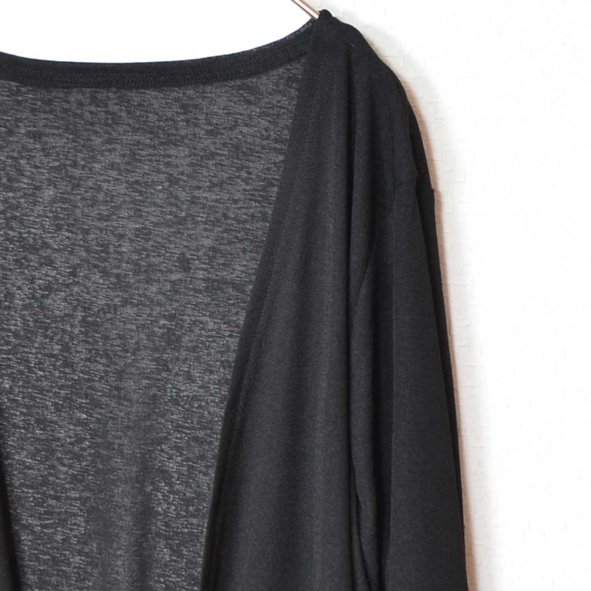 裾レース 切り替え トッパー カーディガン 長袖 ゆったり 体型カバー 羽織り M-L