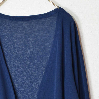 裾レース 切り替え トッパー カーディガン 長袖 ゆったり 体型カバー 羽織り M-L