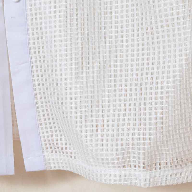 【M〜L】メッシュロングベスト 襟付き羽織りポケット付き 前開きロング丈 (N99-112)