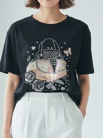 フラワー プリント Tシャツ 半袖 綿混 ストレッチ 涼しい トップス L-LL