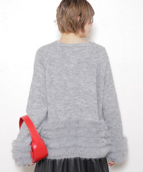 【M〜L】ふわふわハートボタンニットカーディガン｜ChouChou