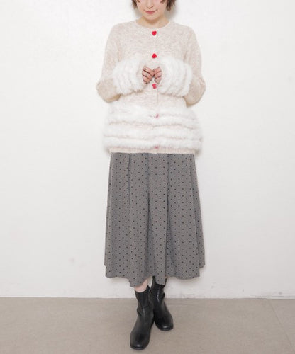 【M〜L】ふわふわハートボタンニットカーディガン｜ChouChou