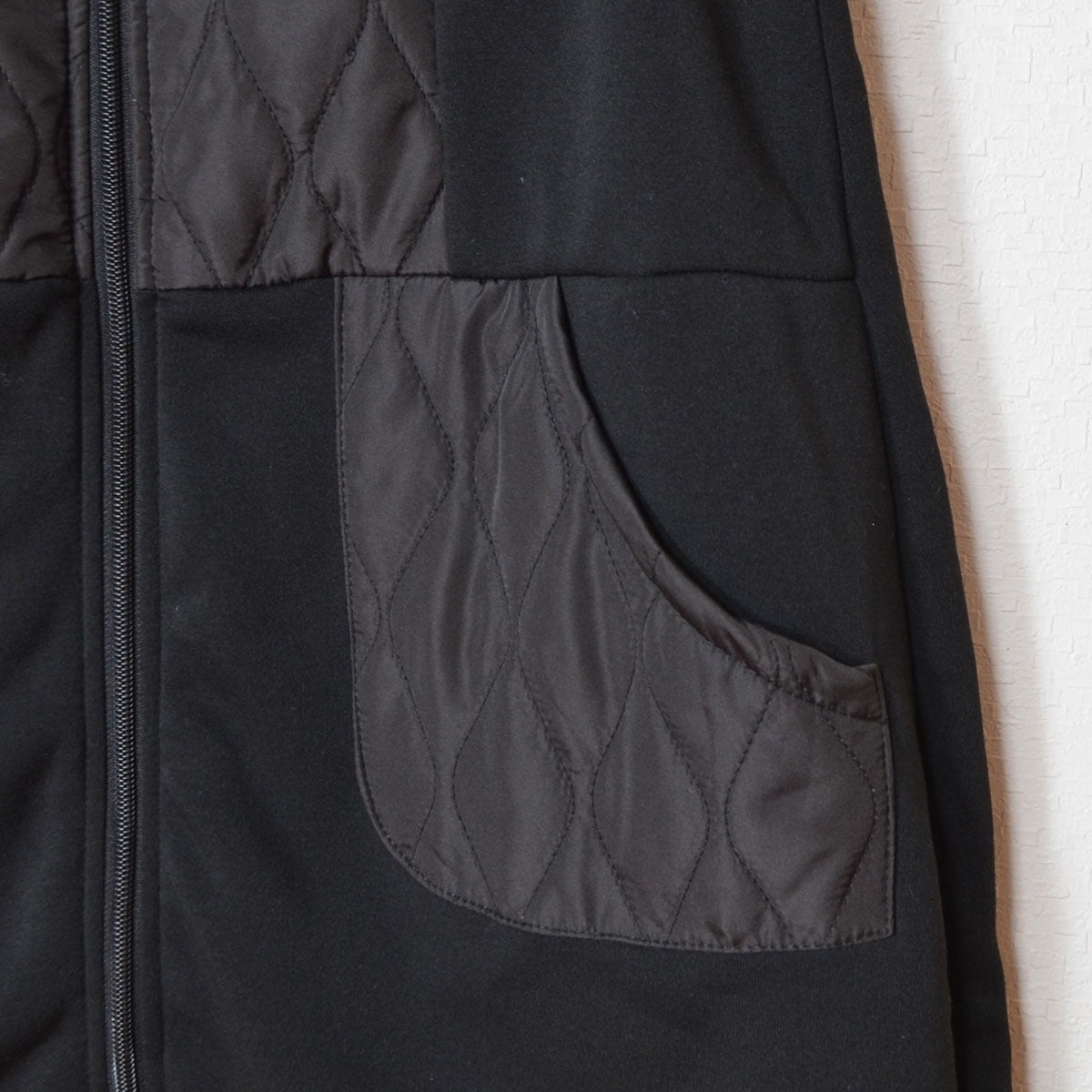 【フリー】裏起毛×キルティング 切替ロングベスト｜Economico