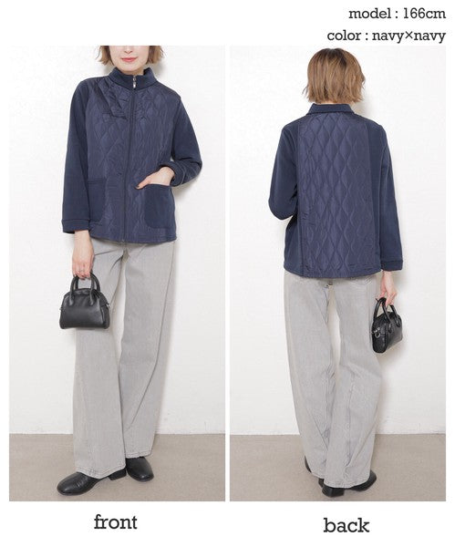 ブルゾンを着たモデルの立ち姿。ナチュラルなカジュアルコーデ