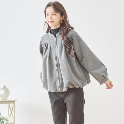 【M〜L】タックデザインジップアップブルゾン｜TRUBE