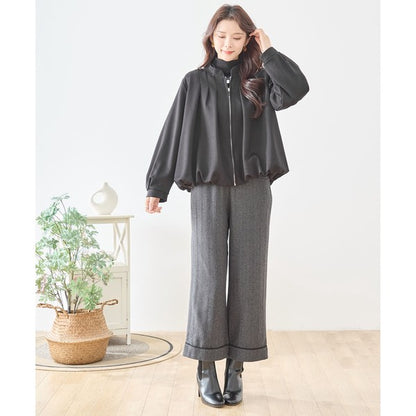 【M〜L】タックデザインジップアップブルゾン｜TRUBE