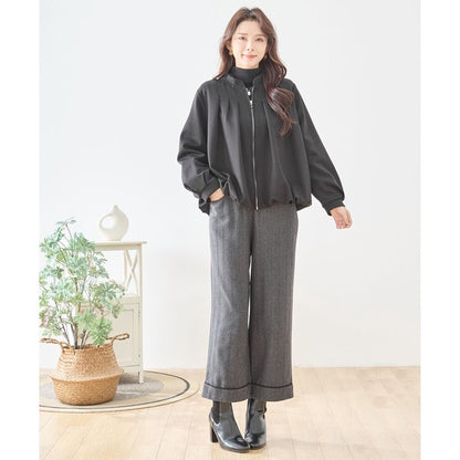 【M〜L】タックデザインジップアップブルゾン｜TRUBE