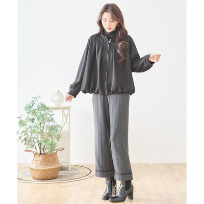 【M〜L】タックデザインジップアップブルゾン｜TRUBE