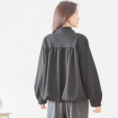 【M〜L】タックデザインジップアップブルゾン｜TRUBE