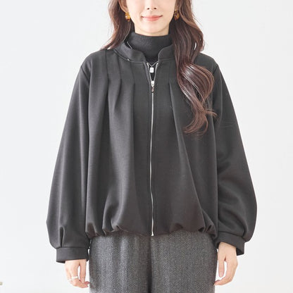 【M〜L】タックデザインジップアップブルゾン｜TRUBE