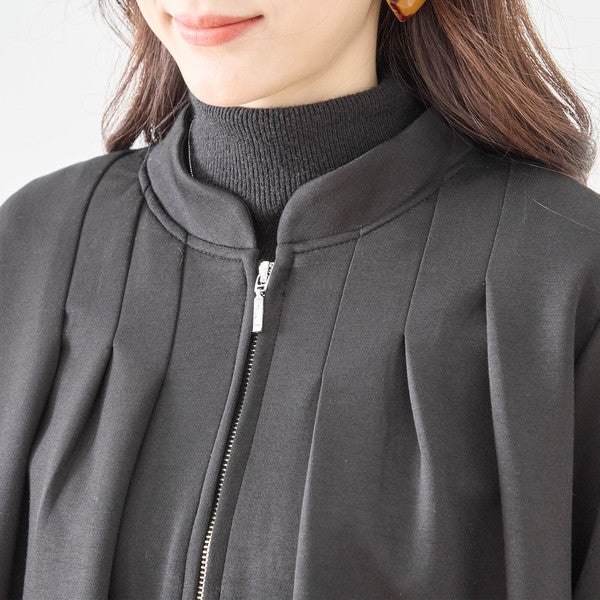 【M〜L】タックデザインジップアップブルゾン｜TRUBE