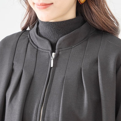 【M〜L】タックデザインジップアップブルゾン｜TRUBE