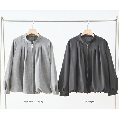 【M〜L】タックデザインジップアップブルゾン｜TRUBE