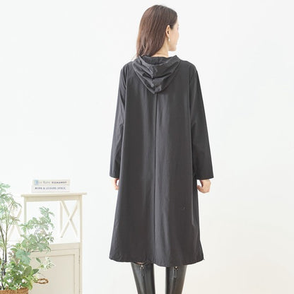 【M〜L】ガールモチーフプリントフードロングワンピース｜TRUBE