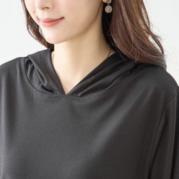 【M〜L】イラストプリント切替フーディワンピース｜TRUBE