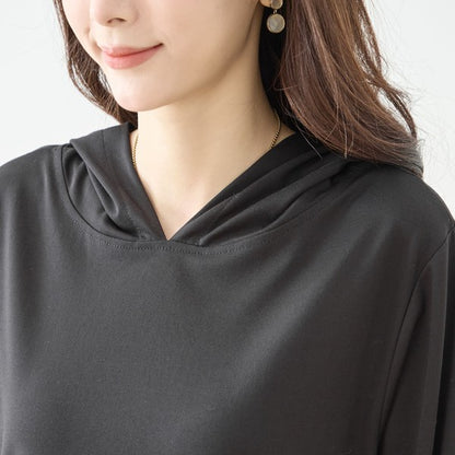 【M〜L】イラストプリント切替フーディワンピース｜TRUBE