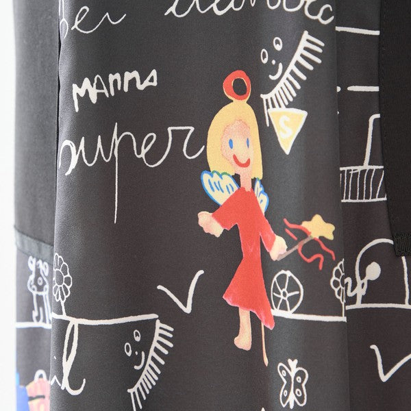 【M〜L】イラストプリント切替フーディワンピース｜TRUBE