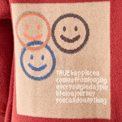 【M〜L】スマイルパッチフーデッドニットブルゾン｜TRUBE