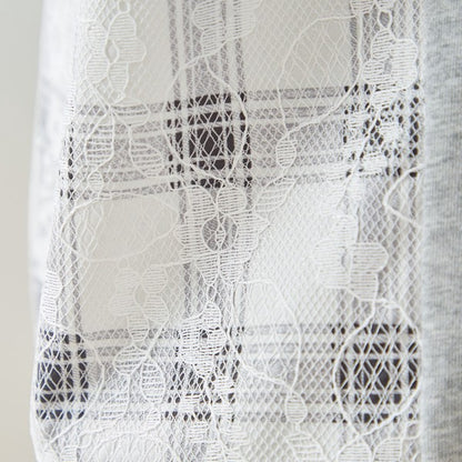 【M〜L】フラワーレース異素材切替ドロストプルオーバー｜TRUBE