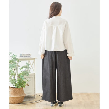 【M〜L】フラワーライン刺繍シャツ｜TRUBE